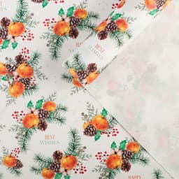 Упаковочная бумага на Новый год крафтовая «Мандариновое настроение», 70×100 см