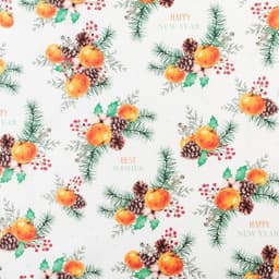 Упаковочная бумага на Новый год крафтовая «Мандариновое настроение», 70×100 см