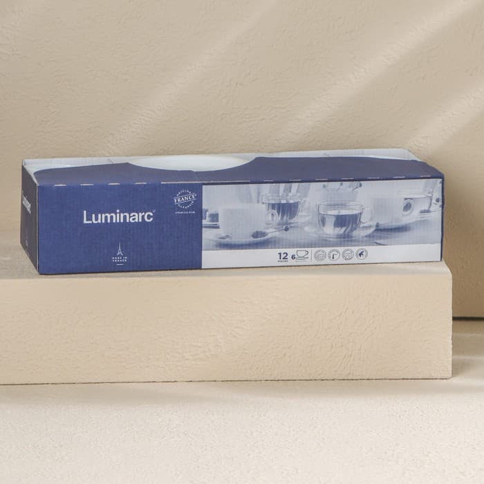 Чайный сервиз Luminarc Carine, 220 мл, 6 персон, стеклокерамика, белый
