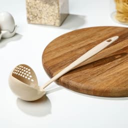 Половник-шумовка Доляна, 27 см, бежевый