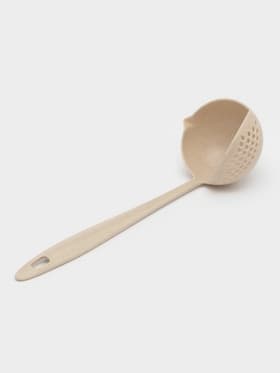 Половник-шумовка Доляна, 27 см, бежевый