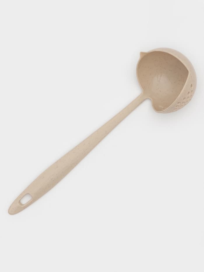 Половник-шумовка Доляна, 27 см, бежевый