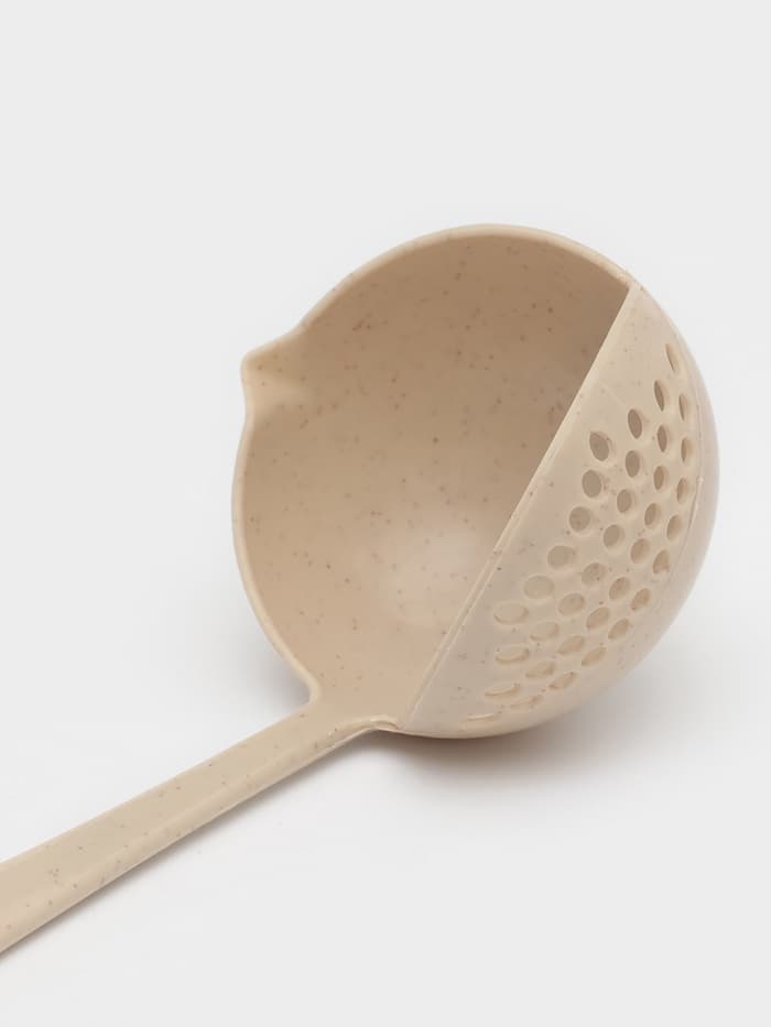 Половник-шумовка Доляна, 27 см, бежевый