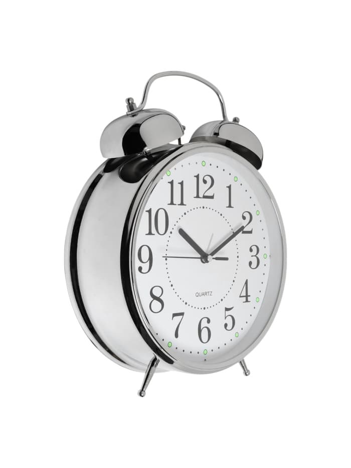 Часы - будильник настольные «Классика», с подвесом, дискретный ход, d=20 см, 30×23 см, 2АА