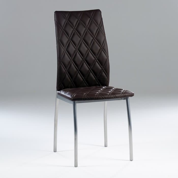 Стул для кухни «Клик Мебель. Волна», искусственная кожа, ромб, цвет коричневый