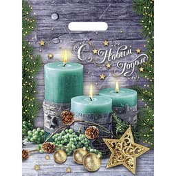 Пакет подарочный новогодний «Святки», полиэтиленовый с вырубной ручкой, 30×40 см