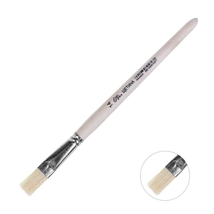 Кисть для рисования, щетина, № 14, Calligrata, плоская, деревянная ручка