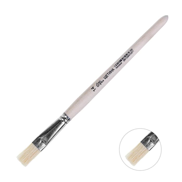 Кисть для рисования, щетина, № 14, Calligrata, плоская, деревянная ручка