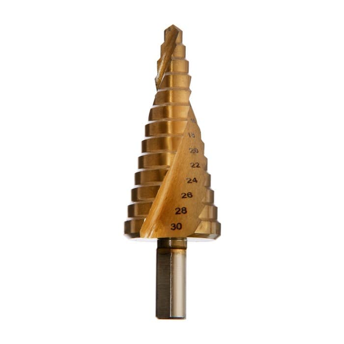 Сверло ступенчатое ТУНДРА ПРОФИ, HSS, TiN, спиральный профиль, трехгранный хвостовик, 6-30 мм