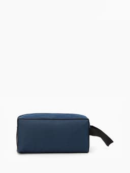 Косметичка на молнии дорожная, с ручкой, с сеткой, тёмно-синяя