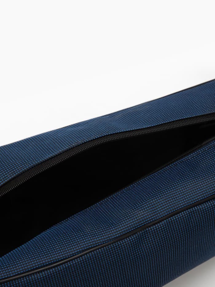 Косметичка на молнии дорожная, с ручкой, с сеткой, тёмно-синяя