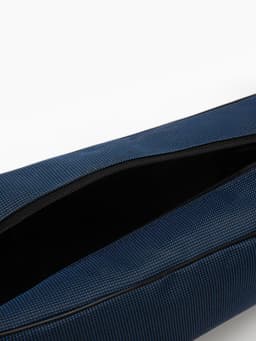 Косметичка на молнии дорожная, с ручкой, с сеткой, тёмно-синяя