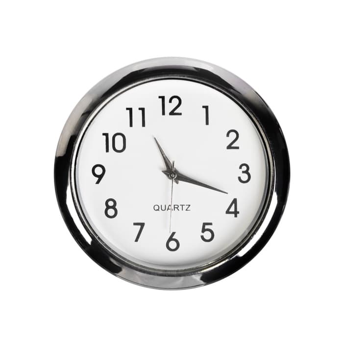 Часы автомобильные, внутрисалонные, d=4.5 см, белый циферблат