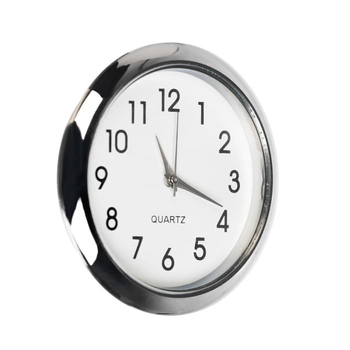 Часы автомобильные, внутрисалонные, d=4.5 см, белый циферблат