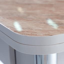 Стол ломберный с ящиком, 790(1180)х590×750 мм, цвет хром/пластик змеевик бежевый