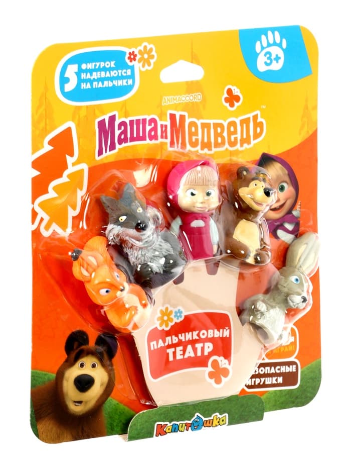 Игрушка для купания «Маша и Медведь: пальчиковый театр»
