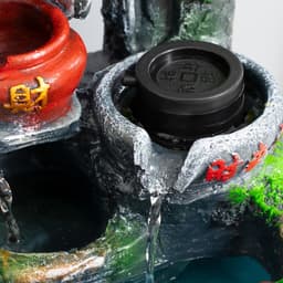 Фонтан настольный с подсветкой «Водяная мельница и пагода», полистоун, от сети, 30×19×31 см