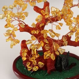 Бонсай декоративный «Янтарное денежное дерево», 246 камней, 25×22×11 см