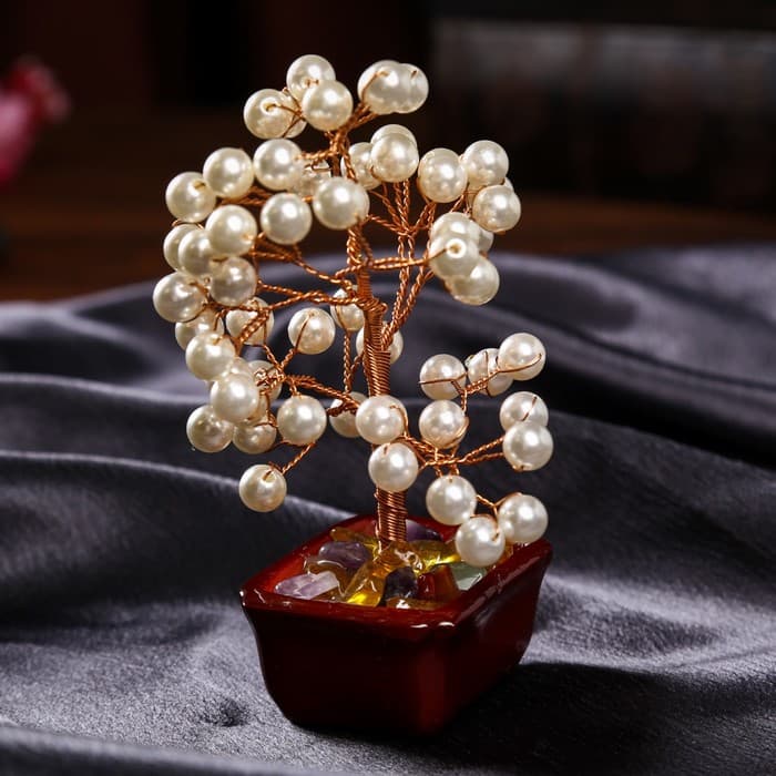 Бонсай декоративный «Жемчужное денежное дерево», 60 шт., 16.5×10×5.5 см, МИКС