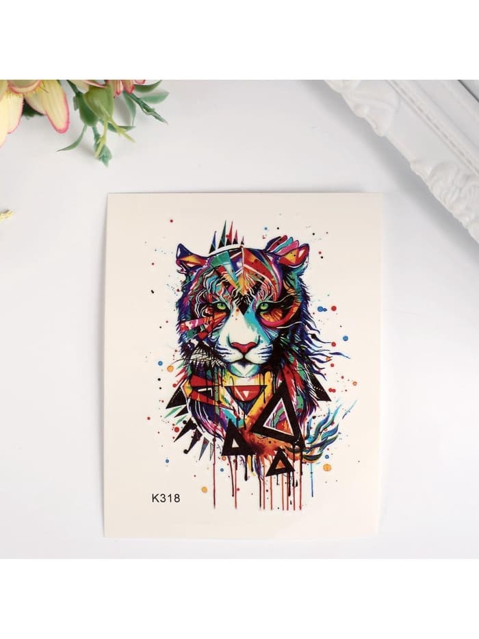 Переводная тату на тело цветная «Тигр», 10×8 см