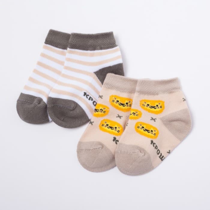 Набор детских носков «Крошка Я. Львёнок», 2 пары, бежево-коричневые, размер 10-12 см (9-12 мес.)