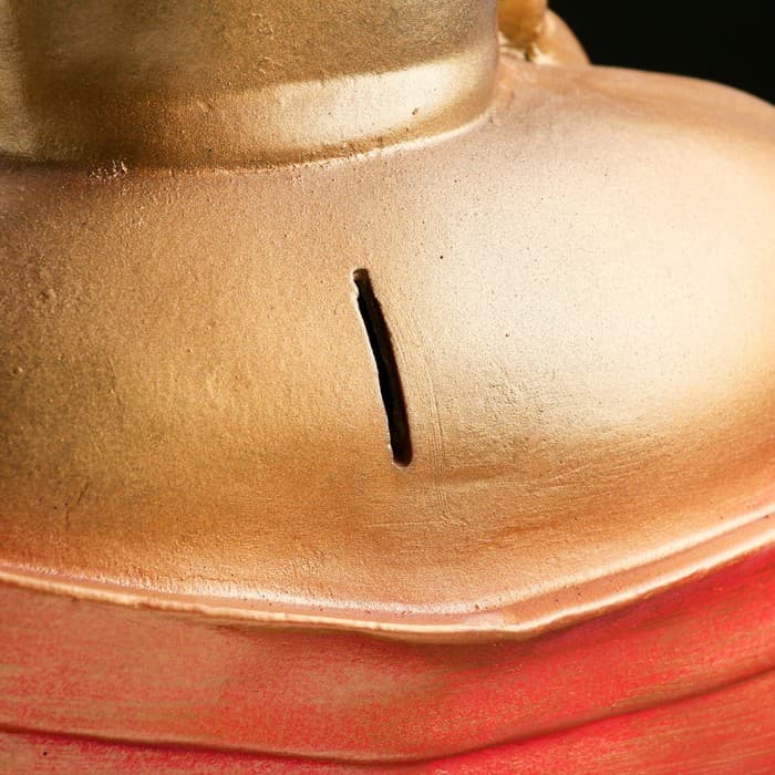 Копилка для денег «Хотей сидит», гипс, бронза, красный, 32×25×51 см