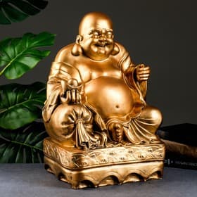 Копилка для денег «Хотей сидит», гипс, бронза, 32×25×48 см