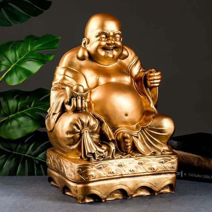 Копилка для денег «Хотей сидит», гипс, бронза, 32×25×48 см