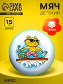 Мяч резиновый, диаметр 15 см, МИКС