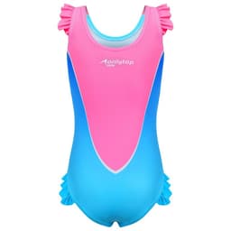 Купальник для девочек + шапочка ONLYTOP, р. 34, рост 128 см, обхват 46-52 см