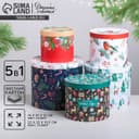 Набор подарочных коробок 5 в 1 «Европейский», 13×14 ‒ 19.5×22 см, Новый год