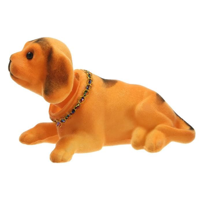 Игрушка на панель автомобиля «Собака качающая головой» рыжая