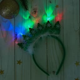 Ободок новогодний карнавальный «Ёлочки», световой