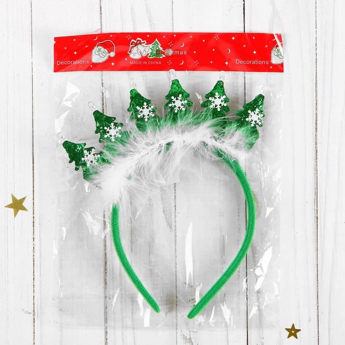 Ободок новогодний карнавальный «Ёлочки», световой