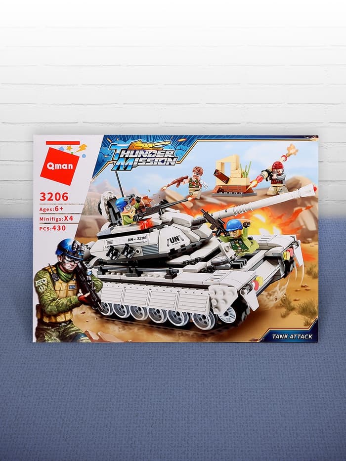 Конструктор Миротворцы Qman «Боевой танк», 4 минифигуры, 430 деталей