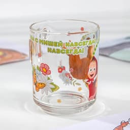 Набор посуды детский «Маша и Медведь. Добрый день», 3 предмета: кружка 250 мл, салатник d=13 см, тарелка d=19.5 см, стекло