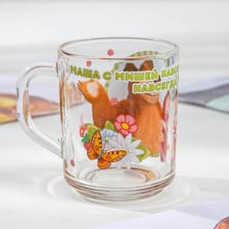 Набор посуды детский «Маша и Медведь. Добрый день», 3 предмета: кружка 250 мл, салатник d=13 см, тарелка d=19.5 см, стекло