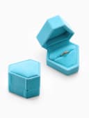 Футляр под серьги, кольцо «Кристалл», бархатный, 6.5×6 см, голубой