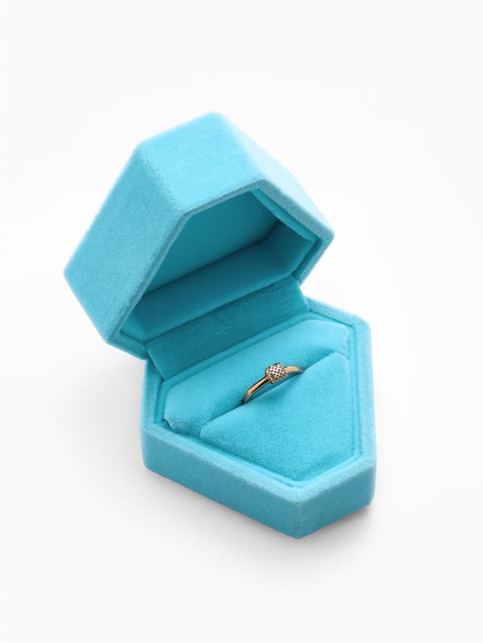 Футляр под серьги, кольцо «Кристалл», бархатный, 6.5×6 см, голубой