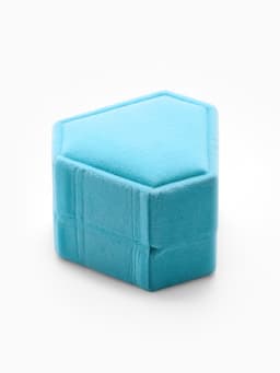 Футляр под серьги, кольцо «Кристалл», бархатный, 6.5×6 см, голубой