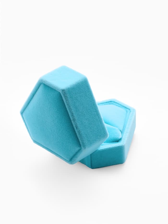 Футляр под серьги, кольцо «Кристалл», бархатный, 6.5×6 см, голубой