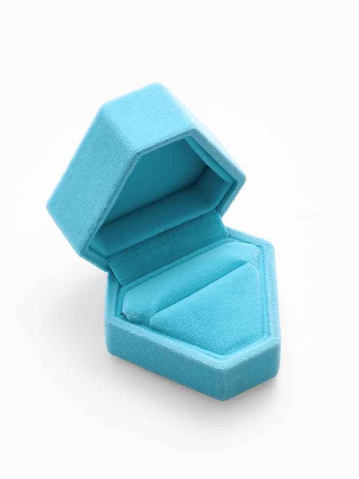 Футляр под серьги, кольцо «Кристалл», бархатный, 6.5×6 см, голубой