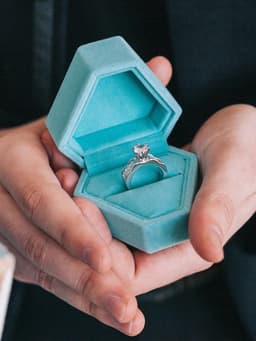 Футляр под серьги, кольцо «Кристалл», бархатный, 6.5×6 см, голубой