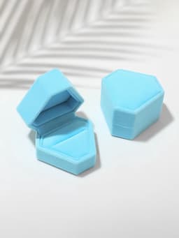 Футляр под серьги, кольцо «Кристалл», бархатный, 6.5×6 см, голубой