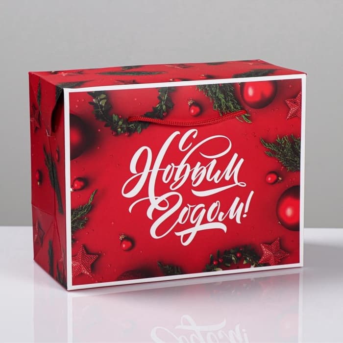 Пакет - коробка подарочный новогодний «Счастья в новом году!», 23×18×11 см