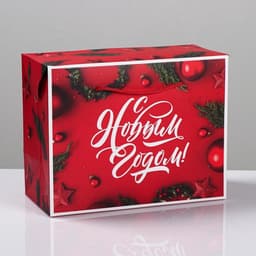 Пакет - коробка подарочный новогодний «Счастья в новом году!», 23×18×11 см