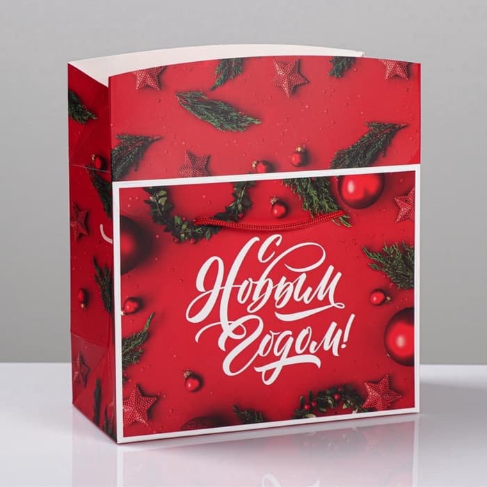 Пакет - коробка подарочный новогодний «Счастья в новом году!», 23×18×11 см