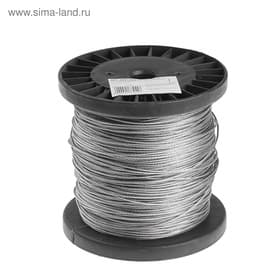 Трос стальной ТУНДРА krep, структура 6×7+FC, 2 мм, в катушке 200 м