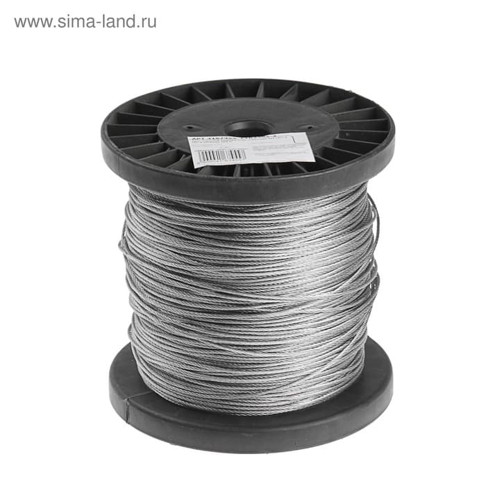 Трос стальной ТУНДРА krep, структура 6×7+FC, 2 мм, в катушке 200 м