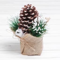 Новогодняя композиция «Шишка», с подсветкой, 8.5×8.5×14 см